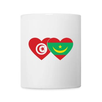 Tunisie Mauritanie Drapeau Coeur - Mug blanc - blanc - Devant