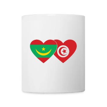 Mauritanie Tunisie Drapeau Cœur - Mug blanc - blanc - Devant