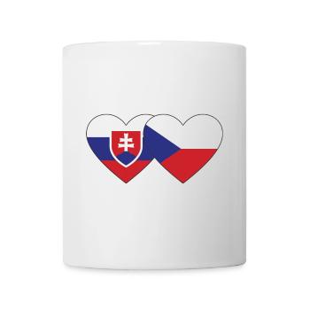 Slowakei Tschechien Flagge Herz - Tasse - Weiß - Vorne