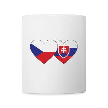 Tschechien Slowakei Flagge Herz - Tasse - Weiß - Vorne