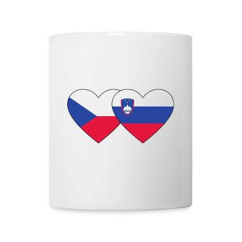 Tschechien Slowenien Flagge Herz - Tasse - Weiß - Vorne