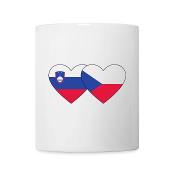 Slowenien Tschechien Flagge Herz - Tasse - Weiß - Vorne