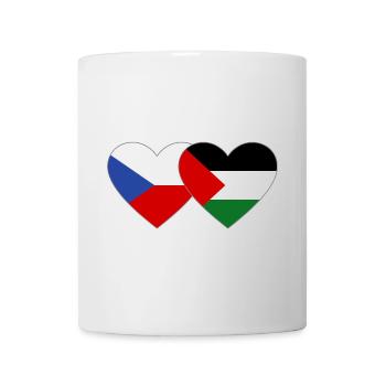 Czech Republic Palestine Flag Heart - Mug - white - Front