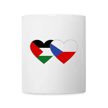 Palestine République tchèque Drapeau Coeur - Mug blanc - blanc - Devant