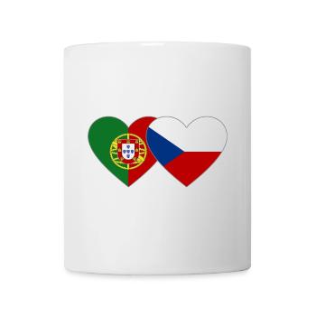 Portugal Tschechien Flagge Herz - Tasse - Weiß - Vorne