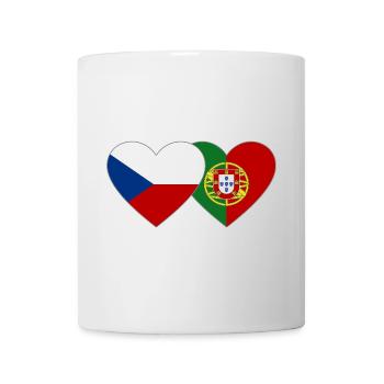 Tschechien Portugal Flagge Herz - Tasse - Weiß - Vorne