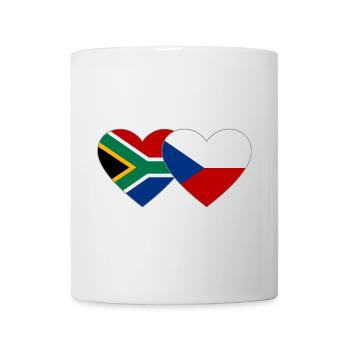 Afrique du Sud Drapeau République Tchèque Coeur - Mug blanc - blanc - Devant