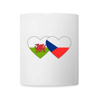 Pays de Galles République tchèque Drapeau Coeur - Mug blanc - blanc - Devant