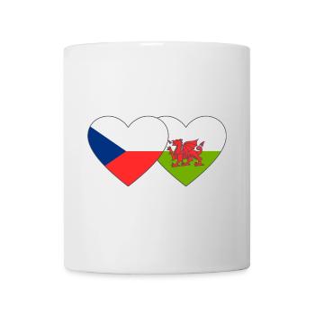 Drapeau de la République tchèque Pays de Galles Coeur - Mug blanc - blanc - Devant