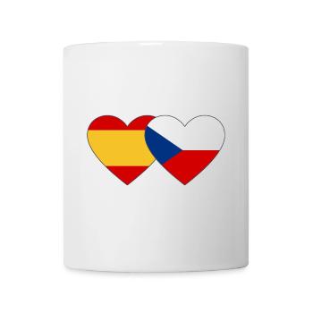 Spanien Tschechien Flagge Herz - Tasse - Weiß - Vorne