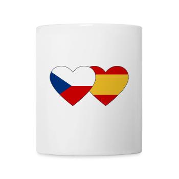 Tschechien Spanien Flagge Herz - Tasse - Weiß - Vorne