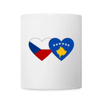 Czech Republic Kosovo Flag Heart - Mug - white - Front