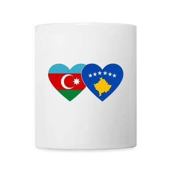 Drapeau de l’Azerbaïdjan au Kosovo Cœur - Mug blanc - blanc - Devant