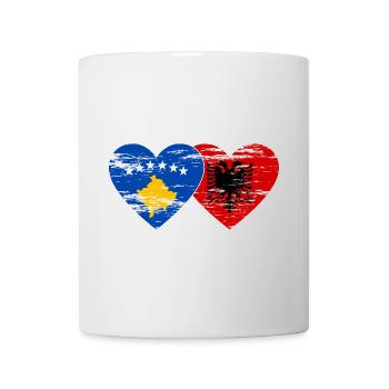 Kosovo Albania flag heart used - Mug - white - Front