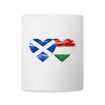 Scotland Hungary flag heart used - Mug - white - Front