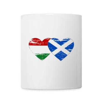 Hungary Scotland Flag Heart Used - Mug - white - Front
