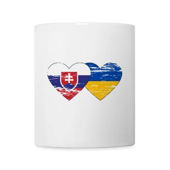 Slowakei Ukraine Flagge Herz used - Tasse - Weiß - Vorne