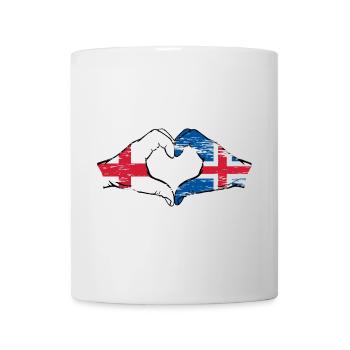 England Iceland flag hands heart shape used - Mug - white - Front