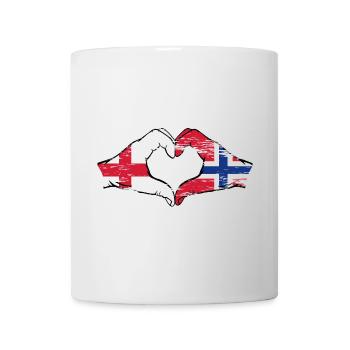 Angleterre Norvège drapeau mains forme coeur utilisé - Mug blanc - blanc - Devant