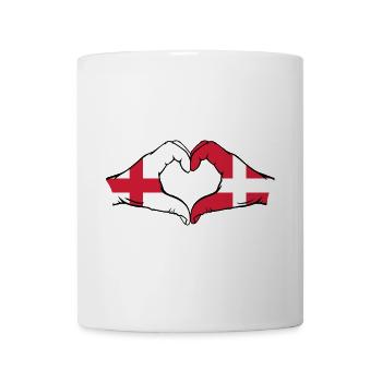 England Denmark flag hands heart shape used - Mug - white - Front