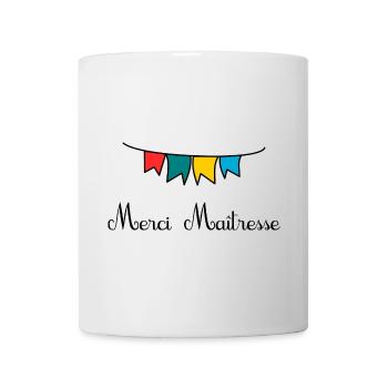 MERCI. MAÎTRESSE. MAÎTRE. MERCI MAÎTRESSE - Mug blanc - blanc - Devant