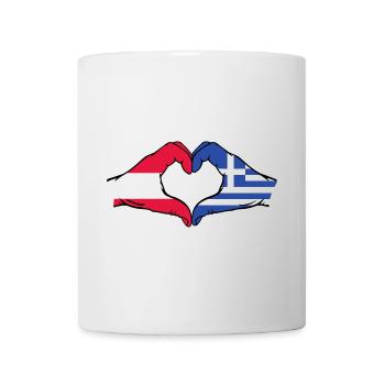 Österreich Griechenland Flagge Hände Herzform used - Tasse - Weiß - Vorne