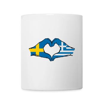 Sweden Greece Flag Hands Heart Shape - Mug - white - Front