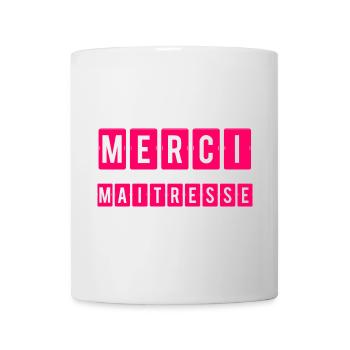 MERCI. MAÎTRESSE. MAÎTRE. MERCI MAÎTRESSE - Mug blanc - blanc - Devant