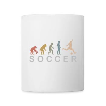 Fußball Evolution retro Farben Fußballer Symbol - Tasse - Weiß - Vorne
