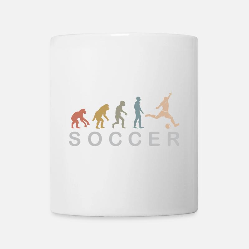 Fußball Evolution retro Farben Fußballer Symbol - Tasse - Weiß