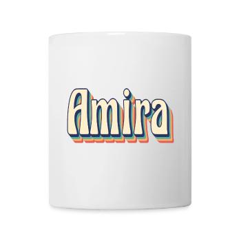 Amira T-Shirt Retro Vintage T-Shirt - Tasse - Weiß - Vorne
