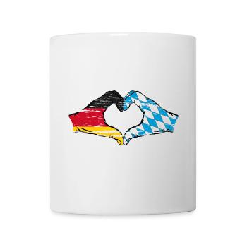 Germany Bavaria Flag Hands Heart Shape Used - Mug - white - Front