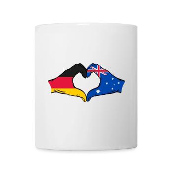 Germany Australia Flag Heart Shape - Mug - white - Front