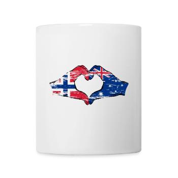 Norvège Australie Drapeau Coeur Utilisé - Mug blanc - blanc - Devant