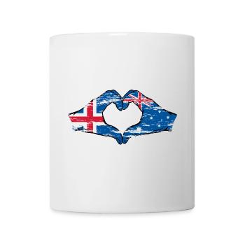 Islande Australie Drapeau Coeur Utilisé - Mug blanc - blanc - Devant