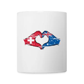 Schweiz Australien Flagge Herzform used - Tasse - Weiß - Vorne