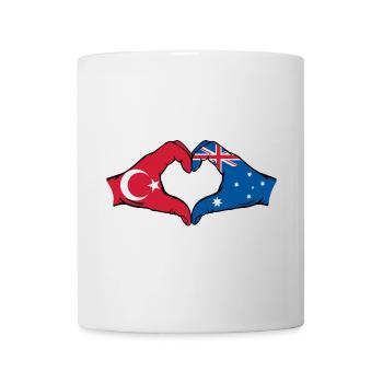 Turkey Australia Flag Heart Shape - Mug - white - Front