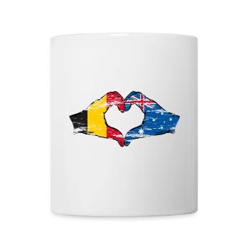 Belgique Australie Drapeau Forme de cœur utilisée - Mug blanc - blanc - Devant