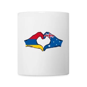 Armenien Australien Flagge Hände Herzform - Tasse - Weiß - Vorne