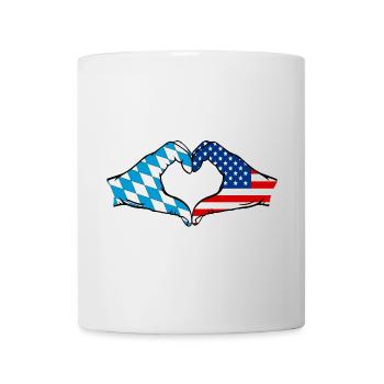 Bavaria USA Flag Hands Heart Shape - Mug - white - Front