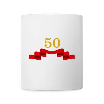 50e anniversaire 50 ans 50 numéro 50 blanc - Mug blanc - blanc - Devant
