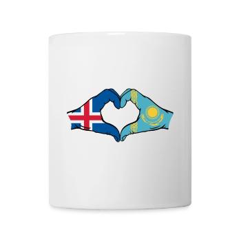 Islande Kazakhstan Drapeau Mains Coeur Forme - Mug blanc - blanc - Devant