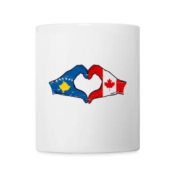 Kosovo Canada flag hands heart shape used - Mug - white - Front