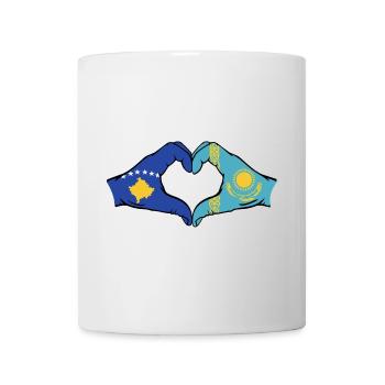 Kosovo Kazakhstan Drapeau Mains Coeur Forme - Mug blanc - blanc - Devant
