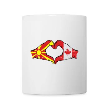 Macedonia Canada flag hands heart shape used - Mug - white - Front