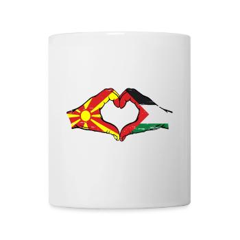 Macedonia Palestine Flag Hands Heart Shape Used - Mug - white - Front