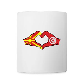 Macedonia Tunisia Flag Hands Heart Shape - Mug - white - Front
