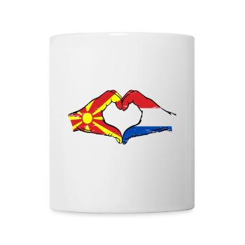 Macédoine Hollande drapeau mains forme de coeur utilisé - Mug blanc - blanc - Devant