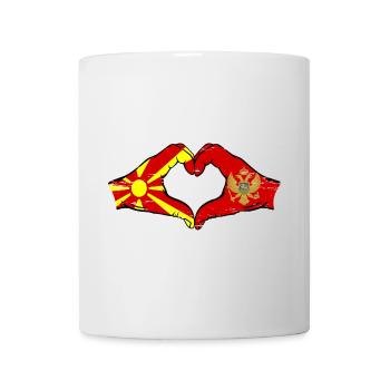 Mazedonien Montenegro Flagge Hände Herzform used - Tasse - Weiß - Vorne
