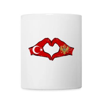 Turkey Montenegro Flag Hands Heart Shape Used - Mug - white - Front